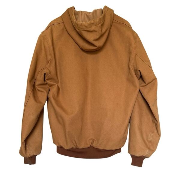 Carhartt Men's Duck Jacket J131 BRN Thermal Lined Hooded Coat Sz M Workwear - Picture 2 of 11